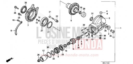 FINAL DRIVEN GEAR NTV650P de 1993